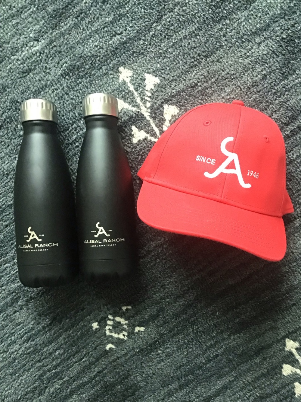 Alisal Ranch Small Insulated (?) Wine Bottles and Hat